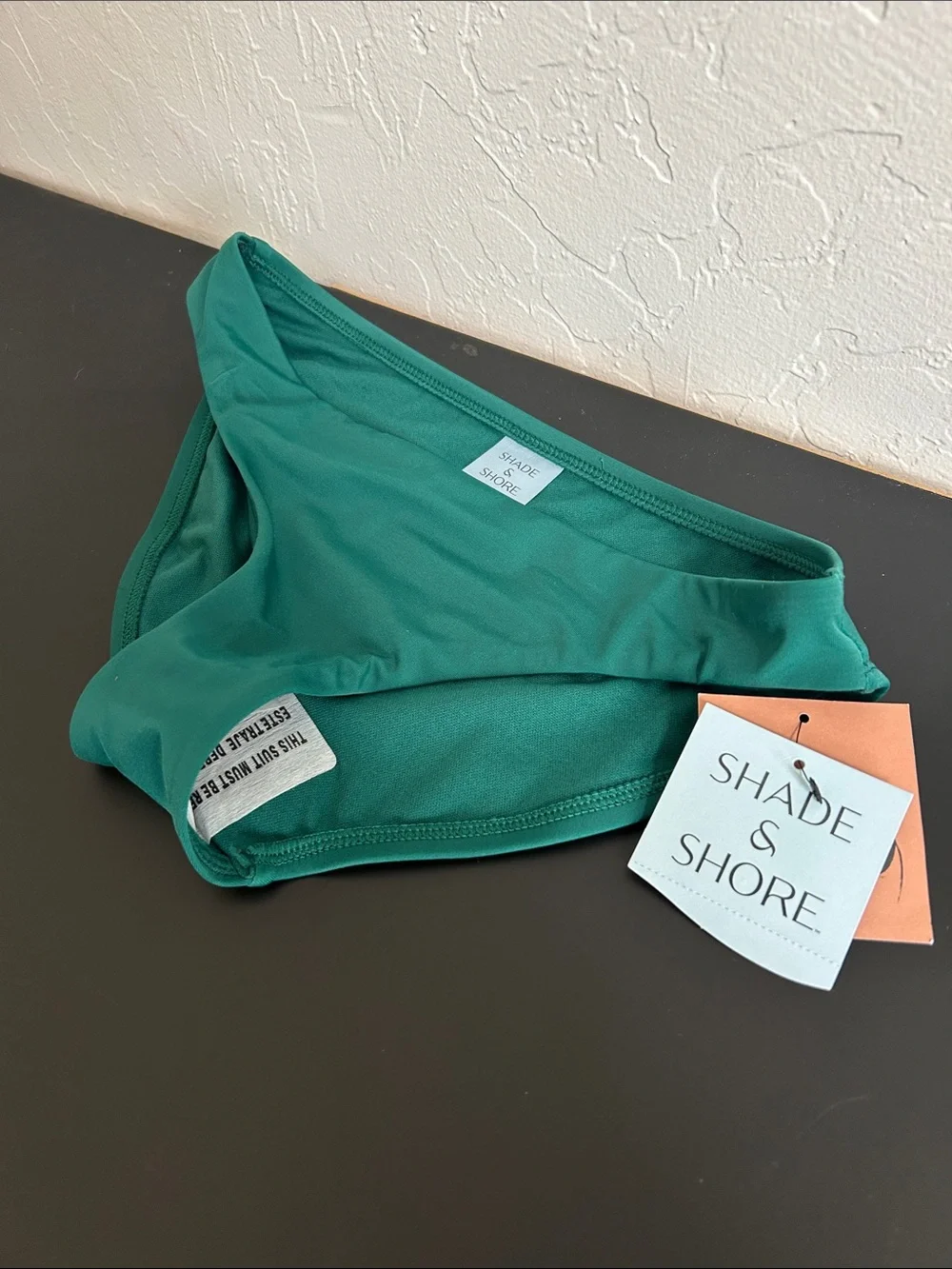 NWT Shade & Shore Emerald Green Low Rise Full Coverage Bikini Bottom Separates